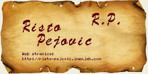 Risto Pejović vizit kartica